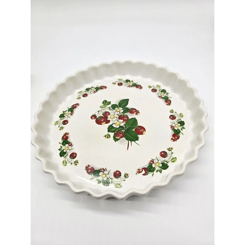 Portmeirion Strawberry Scalloped Baking Dish Large 12